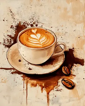 Cafe Spill - Coffee Wall Art Prints - 8"x10" Art Print for 11"x14" Frame