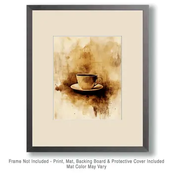 Grunge Cup - Coffee Wall Art Prints - 8"x10" Art Print for 11"x14" Frame