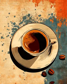 Pop Art Cup - Coffee Wall Art Prints - 8"x10" Art Print for 11"x14" Frame