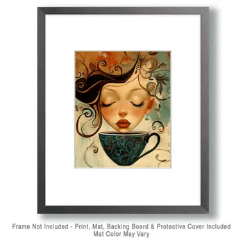 Little Miss' Cup - Coffee Wall Art Prints - 8"x10" Art Print for 11"x14" Frame