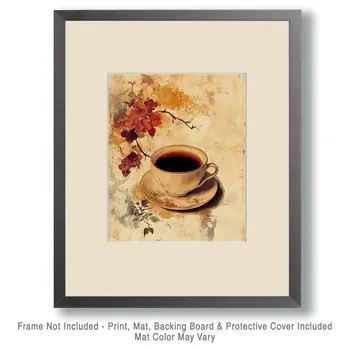 Serenity Cup - Coffee Wall Art Prints - 8"x10" Art Print for 11"x14" Frame