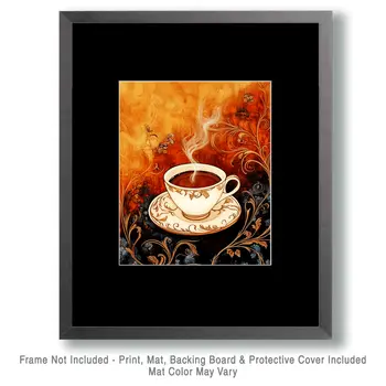 Nouveau Cup - Coffee Wall Art Prints - 8"x10" Art Print for 11"x14" Frame