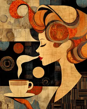 70's Cup - Coffee Wall Art Prints - 8"x10" Art Print for 11"x14" Frame