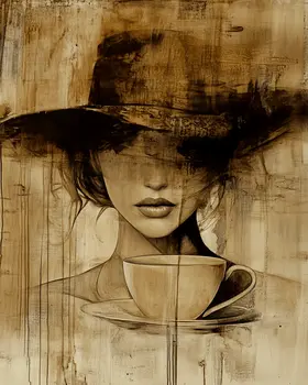 Cowgirl Cup - Coffee Wall Art Prints - 8"x10" Art Print for 11"x14" Frame
