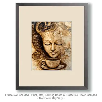 Mystical Cup - Coffee Wall Art Prints - 8"x10" Art Print for 11"x14" Frame