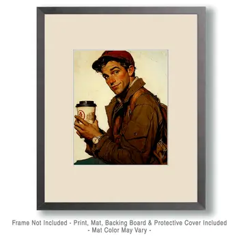 To Go Cup - Coffee Wall Art Prints - 8"x10" Art Print for 11"x14" Frame