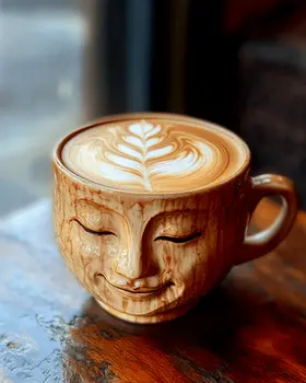 Face Cup - Coffee Wall Art Prints - 8"x10" Art Print for 11"x14" Frame