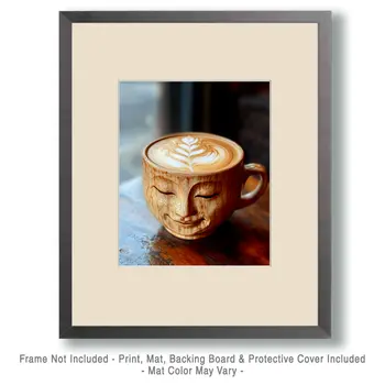 Face Cup - Coffee Wall Art Prints - 8"x10" Art Print for 11"x14" Frame
