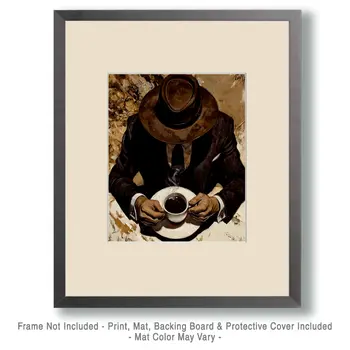 Mysterious Cup - Coffee Wall Art Prints - 8"x10" Art Print for 11"x14" Frame