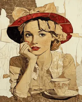 A Cup While Waiting - Coffee Wall Art Prints - 8"x10" Art Print for 11"x14" Frame