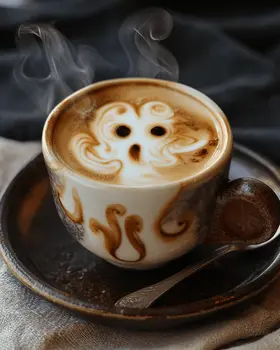 Ghost Cup - Coffee Wall Art Prints - 8"x10" Art Print for 11"x14" Frame