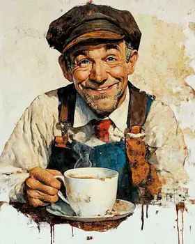 Time for a Cup - Coffee Wall Art Prints - 8"x10" Art Print for 11"x14" Frame