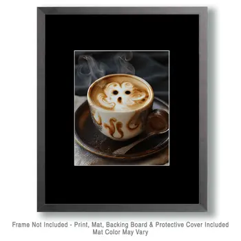 Ghost Cup - Coffee Wall Art Prints - 8"x10" Art Print for 11"x14" Frame