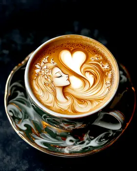 Love Cup - Coffee Wall Art Prints - 8"x10" Art Print for 11"x14" Frame
