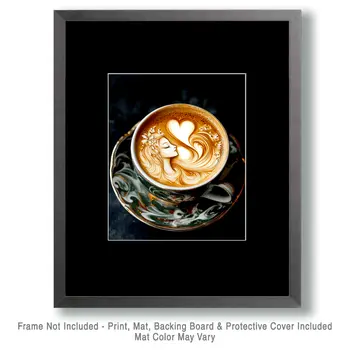 Love Cup - Coffee Wall Art Prints - 8"x10" Art Print for 11"x14" Frame
