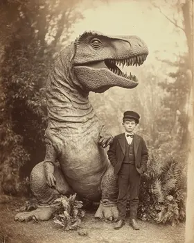 My Pet Dinosaur - Cryptid Dinosaur Wall Art Prints - 8"x10" Art Print for 11"x14" Frame