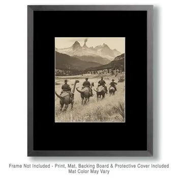 Heading Back to the Ranch - Cryptid Cryptozoology Dinosaur Wall Art Prints - 8"x10" Art Print for 11"x14" Frame