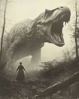 Stand Still, Very Still - Cryptid Dinosaur Wall Art Prints - 8"x10" Art Print for 11"x14" Frame