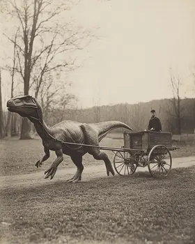 Horseless Carriage - Cryptid Dinosaur Wall Art Prints - 8"x10" Art Print for 11"x14" Frame