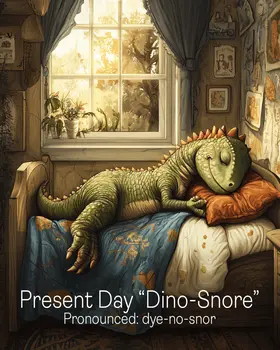Dino-Snore - Dinosaur Wall Art Prints - 8"x10" Art Print for 11"x14" Frame