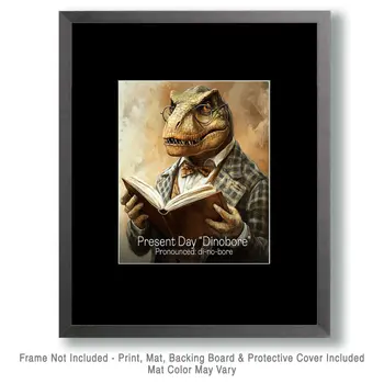 Dinobore - Dinosaur Wall Art Prints - 8"x10" Art Print for 11"x14" Frame