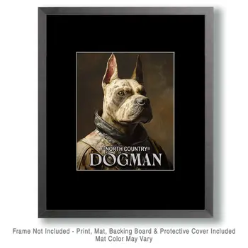 North Country Dogman Guard - Cryptid Cryptozoology Wall Art Prints – 8″x10″ Artwork for 11″x14″ Frame
