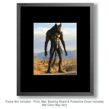 Dogman Standing Tall - Cryptids Cryptozoology Wall Art Prints – 8″x10″ Artwork for 11″x14″ Frame