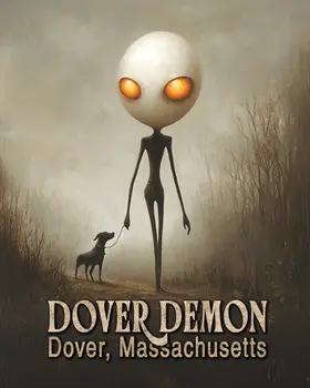 Dover Demon Walking Dog - Mythical Beasts Wall Art Prints – 8″x10″ Artwork for 11″x14″ Frame
