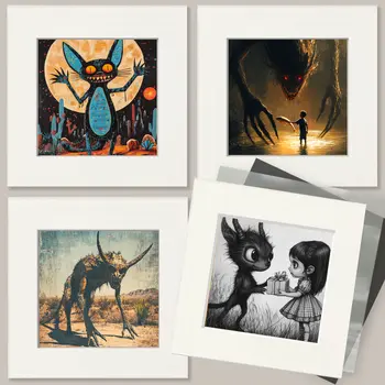 Chupacabra Cowgirl - Mythical Beasts Wall Art Prints – 8″x10″ Artwork for 11″x14″ Frame