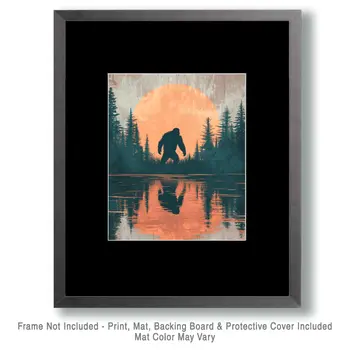 Fouke Monster of Arkansas - Mythical Beasts Wall Art Prints – 8″x10″ Artwork for 11″x14″ Frame