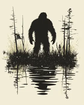 Minimalist Fouke Monster - Mythical Beasts Wall Art Prints – 8″x10″ Artwork for 11″x14″ Frame