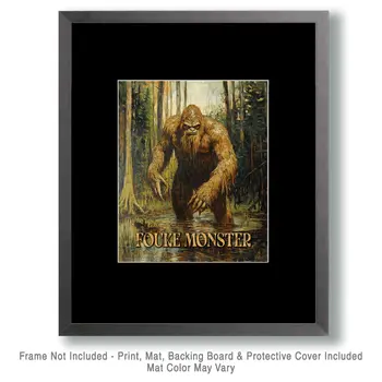 Fouke Monster of Arkansas - Mythical Beasts Wall Art Prints – 8″x10″ Artwork for 11″x14″ Frame