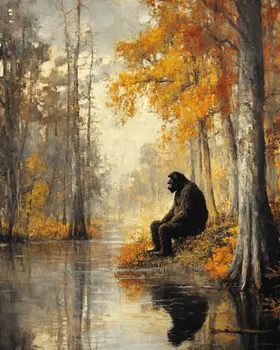 Fouke Monster Riverside - Mythical Beasts Wall Art Prints – 8″x10″ Artwork for 11″x14″ Frame