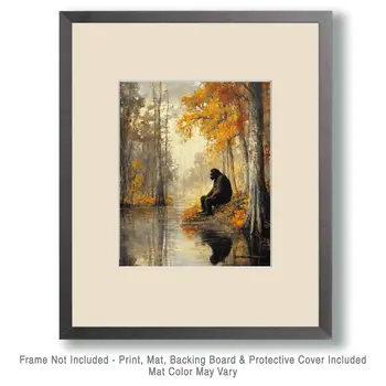 Fouke Monster Riverside - Mythical Beasts Wall Art Prints – 8″x10″ Artwork for 11″x14″ Frame