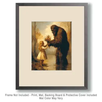 Flowers for Fouke Monster - Mythical Beasts Wall Art Prints – 8″x10″ Artwork for 11″x14″ Frame