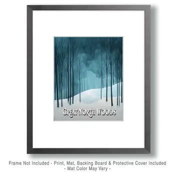Winter Solitude ND - North Woods Souvenir Wall Art Prints – 8″x10″ Artwork for 11″x14″ Frame