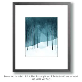 Winter Solitude - North Woods Souvenir Wall Art Prints – 8″x10″ Artwork for 11″x14″ Frame