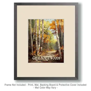 Woodland Trail ND - North Woods Souvenir Wall Art Prints – 8″x10″ Artwork for 11″x14″ Frame