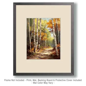 Woodland Trail - North Woods Souvenir Wall Art Prints – 8″x10″ Artwork for 11″x14″ Frame