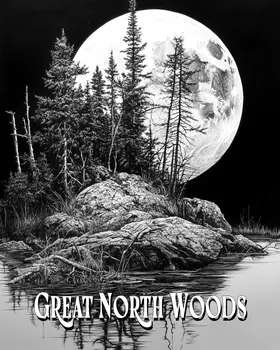 Full Moon Rising ND - North Woods Souvenir Wall Art Prints – 8″x10″ Artwork for 11″x14″ Frame