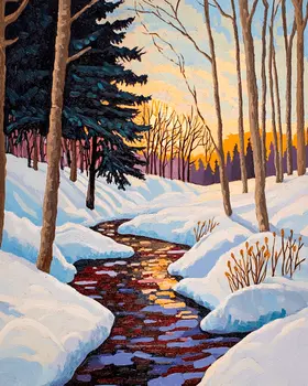 Spring Creek - North Woods Souvenir Wall Art Prints – 8″x10″ Artwork for 11″x14″ Frame