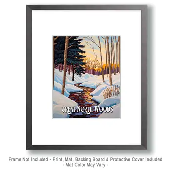 Spring Creek ND - North Woods Souvenir Wall Art Prints – 8″x10″ Artwork for 11″x14″ Frame