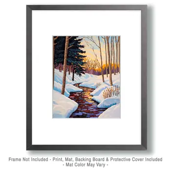Spring Creek - North Woods Souvenir Wall Art Prints – 8″x10″ Artwork for 11″x14″ Frame