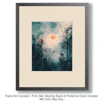Misty Morning ND - North Woods Souvenir Wall Art Prints – 8″x10″ Artwork for 11″x14″ Frame