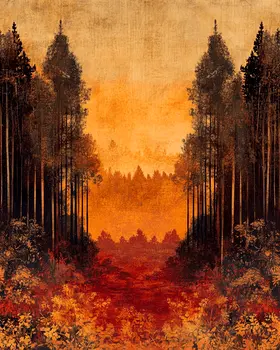 Grunge Morning - North Woods Souvenir Wall Art Prints – 8″x10″ Artwork for 11″x14″ Fram
