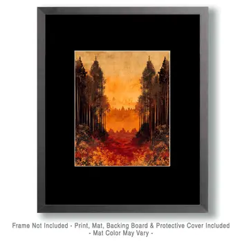 Grunge Morning - North Woods Souvenir Wall Art Prints – 8″x10″ Artwork for 11″x14″ Fram