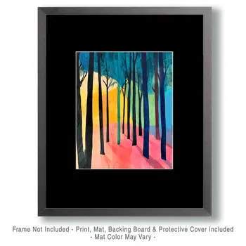 Bright Wood - North Woods Souvenir Wall Art Prints – 8″x10″ Artwork for 11″x14″ Frame