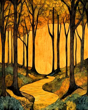 Nouveau Woodland - North Woods Souvenir Wall Art Prints – 8″x10″ Artwork for 11″x14″ Frame