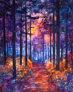 Purple Sunset - North Woods Souvenir Wall Art Prints – 8″x10″ Artwork for 11″x14″ Frame