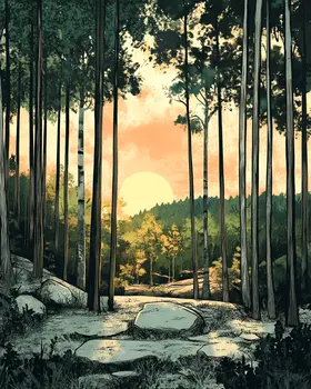 Mountain Morning - North Woods Souvenir Wall Art Prints – 8″x10″ Artwork for 11″x14″ Frame